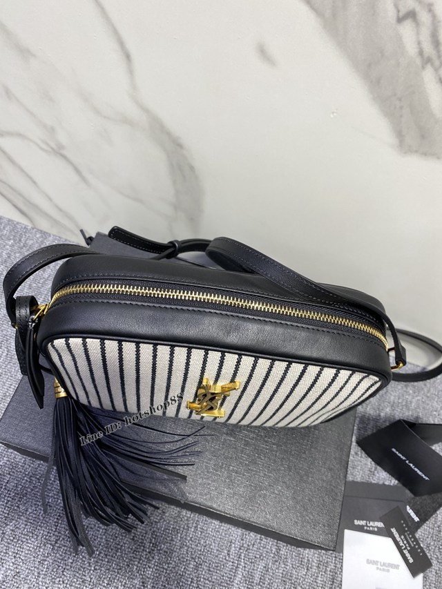YSL專櫃新款肩背女包 聖羅蘭LOU新款絎縫帆布搭配真皮相機包 574494 blys1042